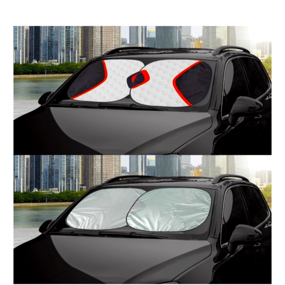 NWT Car Windshield Sun Shade with Orange Accents Father's Day Gift